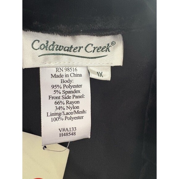 Coldwater Creek Velvet Burnout Coat Womens 1X Black Brown Lace Whimsigoth Vamp - Picture 7 of 16